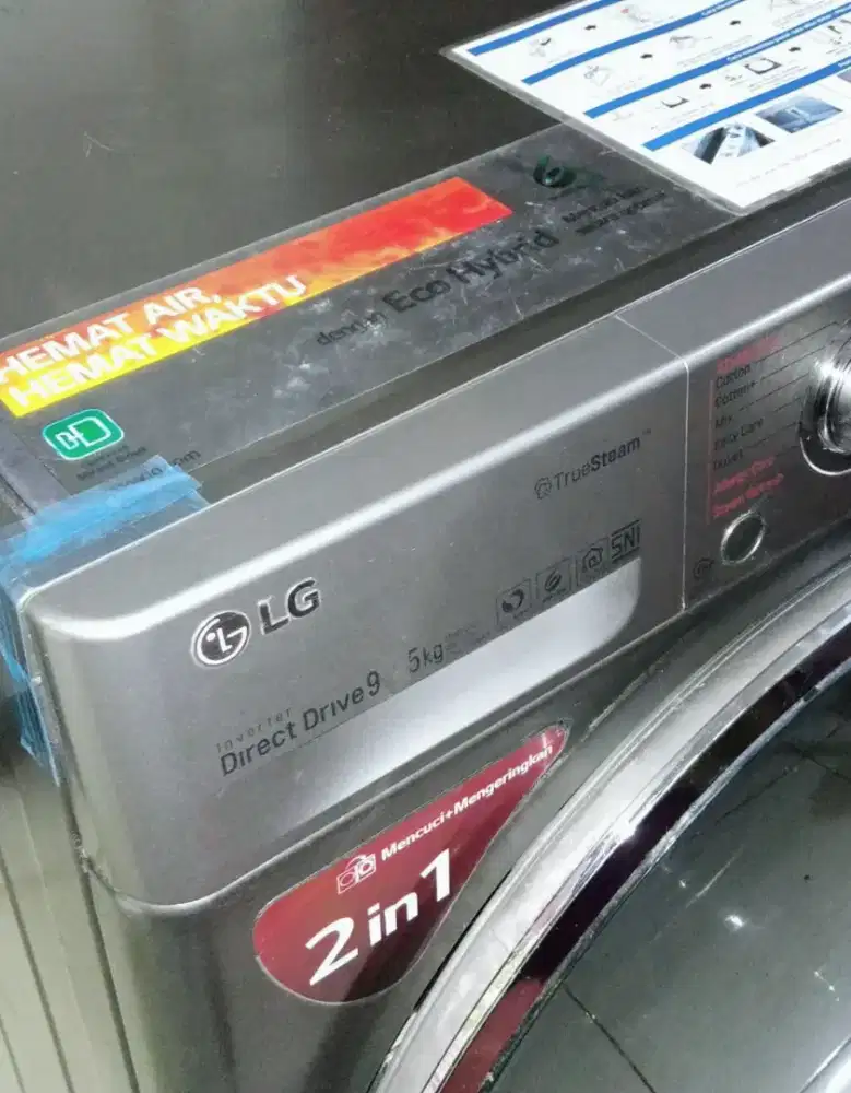 Bu mesin cuci frontloading LG 9/5kg sdh dryer,bs kering 100%,normal