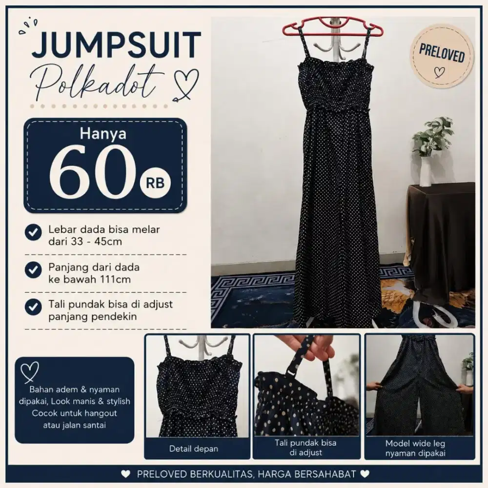 PRELOVED POLKADOT JUMPSUIT