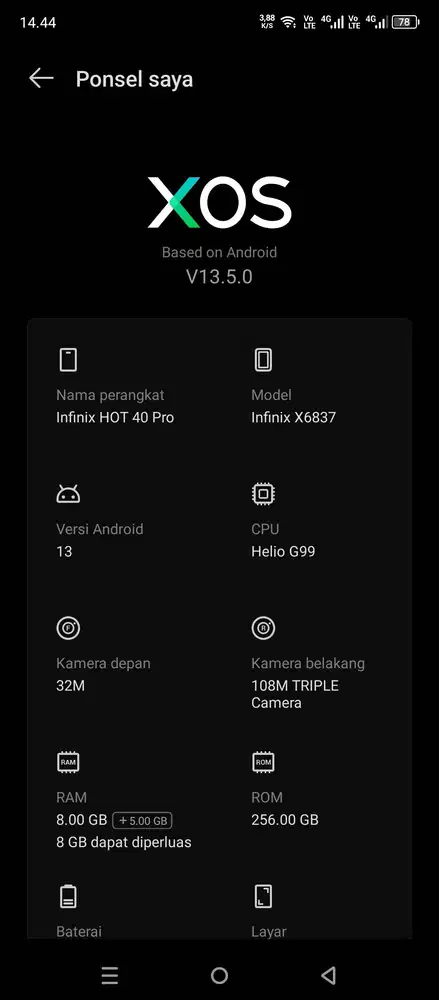 INFINIX HOT 40 PRO 8+8 256GB