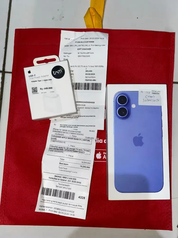 Iphone 16 128 ibox cc O hanya buka segel aja
