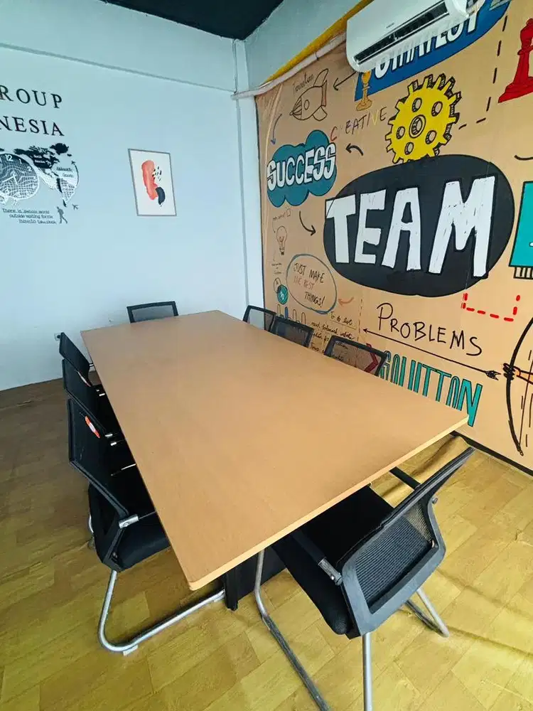 Meja Kantor Meeting Besar 240x120 cm Minimalis Modern Tanpa Kursi