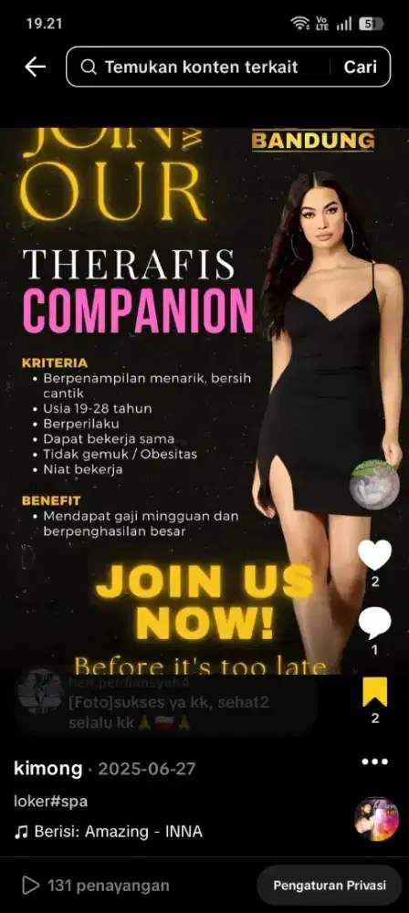 Di cari therapist pengalaman dan tidak pengalaman