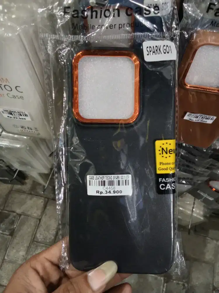 CASE LEATHER CHROME TECNO SPARK GO1 ATLANTIS DASYAT