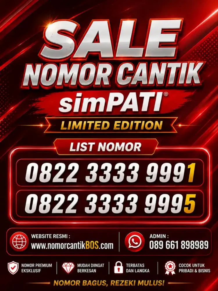 Nomor cantik simPATI SUPER 3333 999