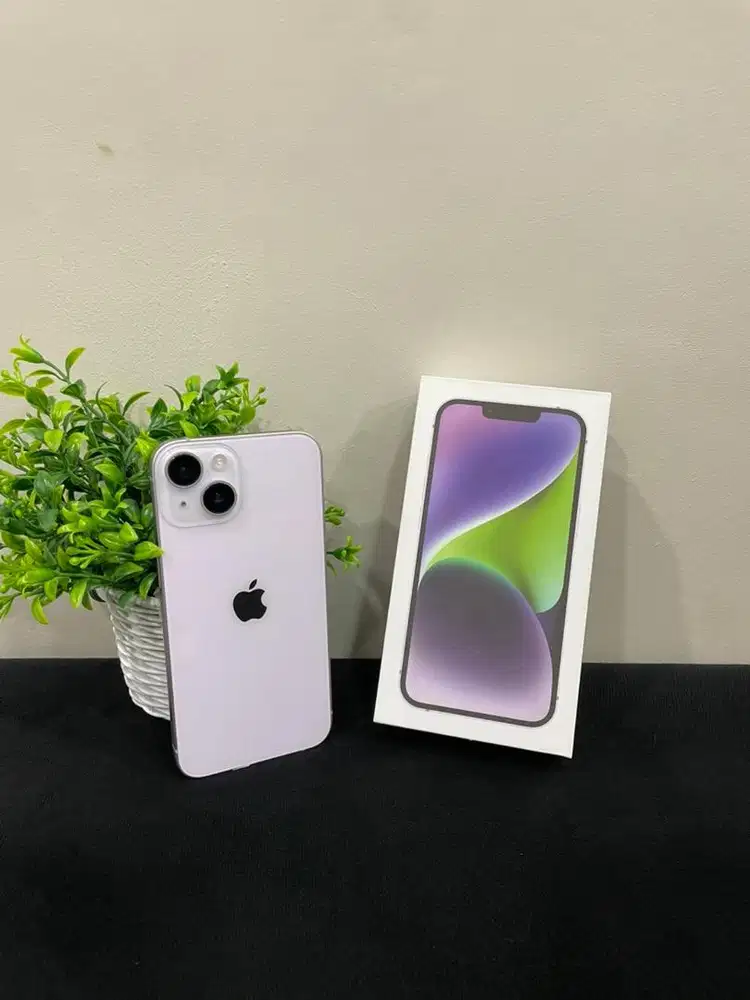 IPhone 14 128GB Purple mulus Fullset BH 85% 3Utool 98 Cukai Permanent