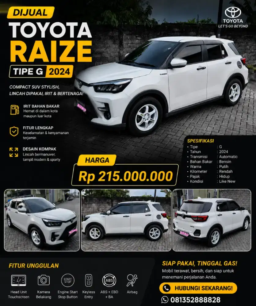 Toyota Raize type G tahun 2024