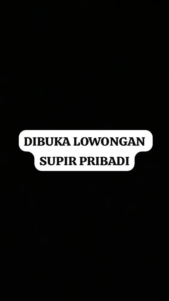 Lowongan Supir Pribadi