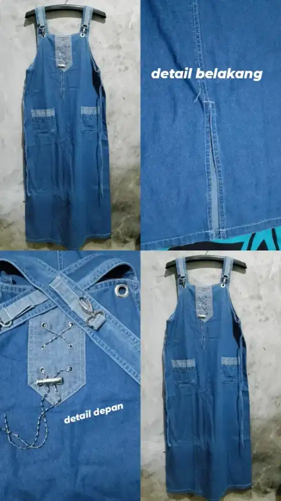 Overall Jeans Wanita Rok Panjang Jumpsuit