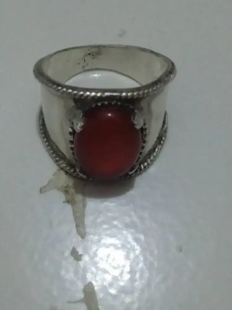 Cincin perak hademade batu merah
