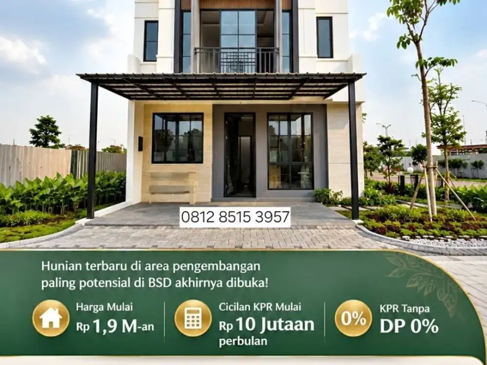 CASTILO AT TERRAVIA BSD CITY! RUMAH 1,9MAN LOKASI PREMIUM CARA BAYAR TERMUDAH
