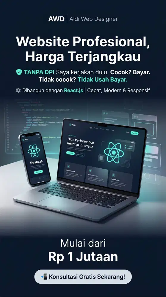 Jasa Buat Website Profesional 1jt an, no DP,Free Revisi