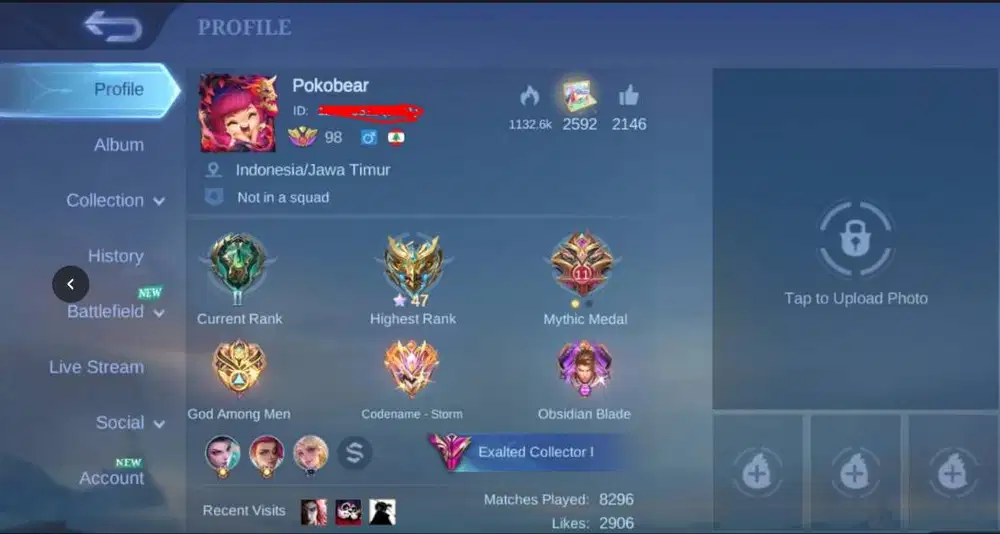JUAL RUGI akun mobile legend. COD Central park / Taman Angrek