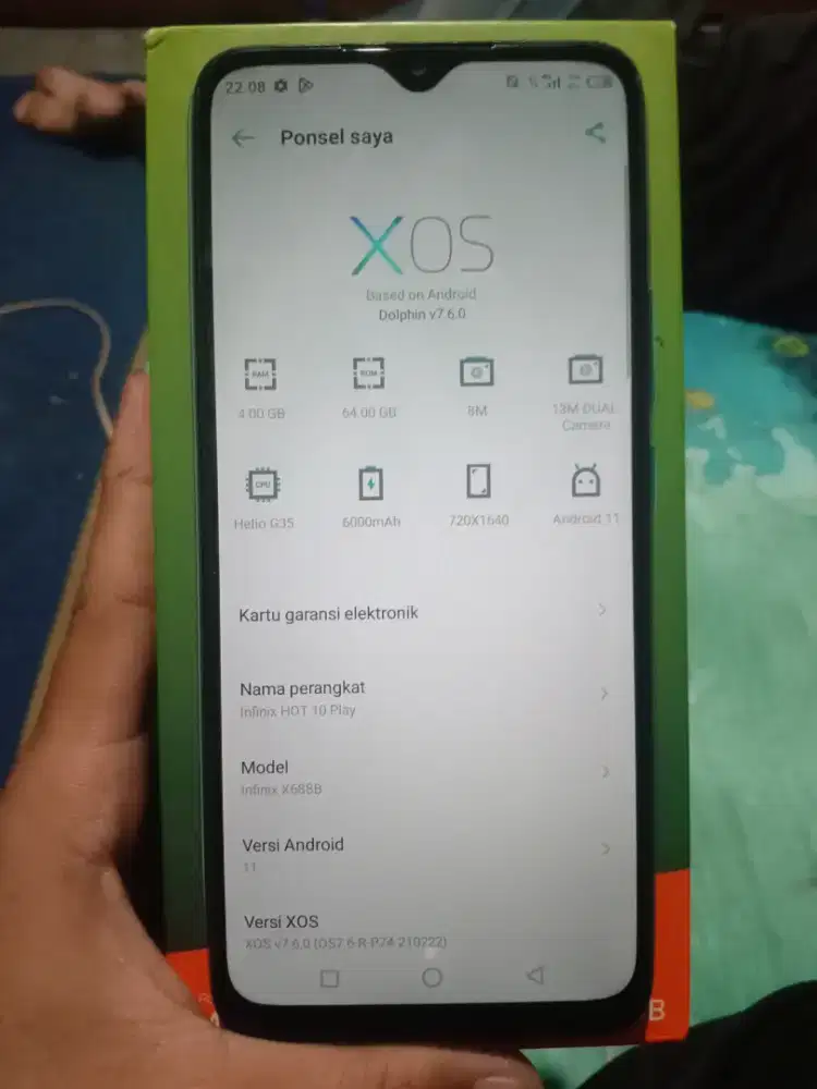 Hp Infinix hot 10 play ram 4/64