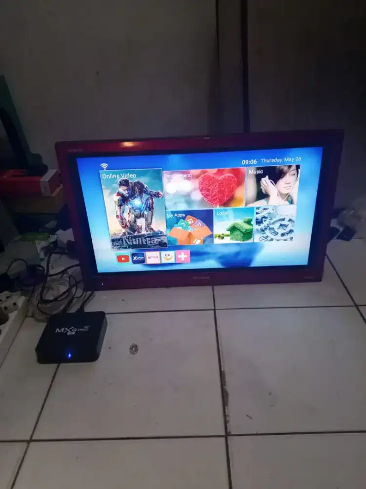 BU lcd tv sharp 24 inch sudah android tv nonton youtube & chanel luar