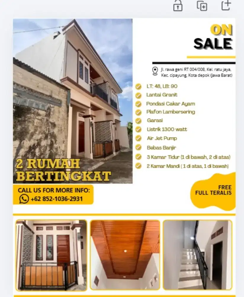 Di jual Rumah deket stasiun Depok Lama