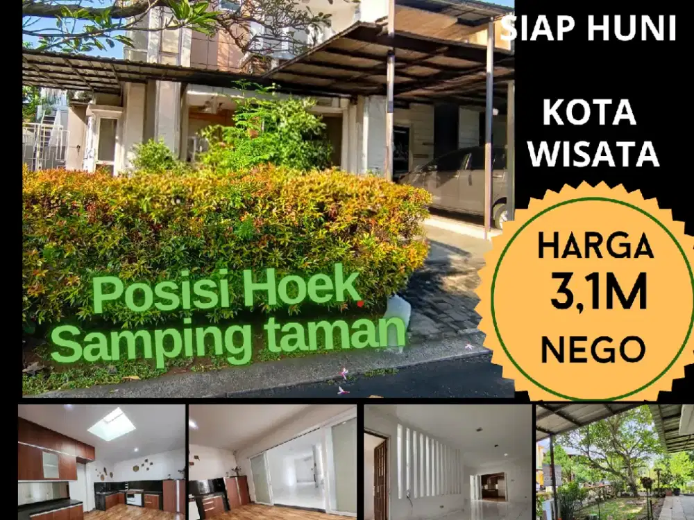 Dijual rumah hoek samping taman 2 lantai siap huni di Kota Wisata Cibubur