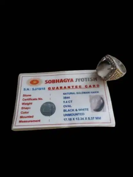 Cincin Batu Akik Sulaimani Bersertifikat ikat alpaka