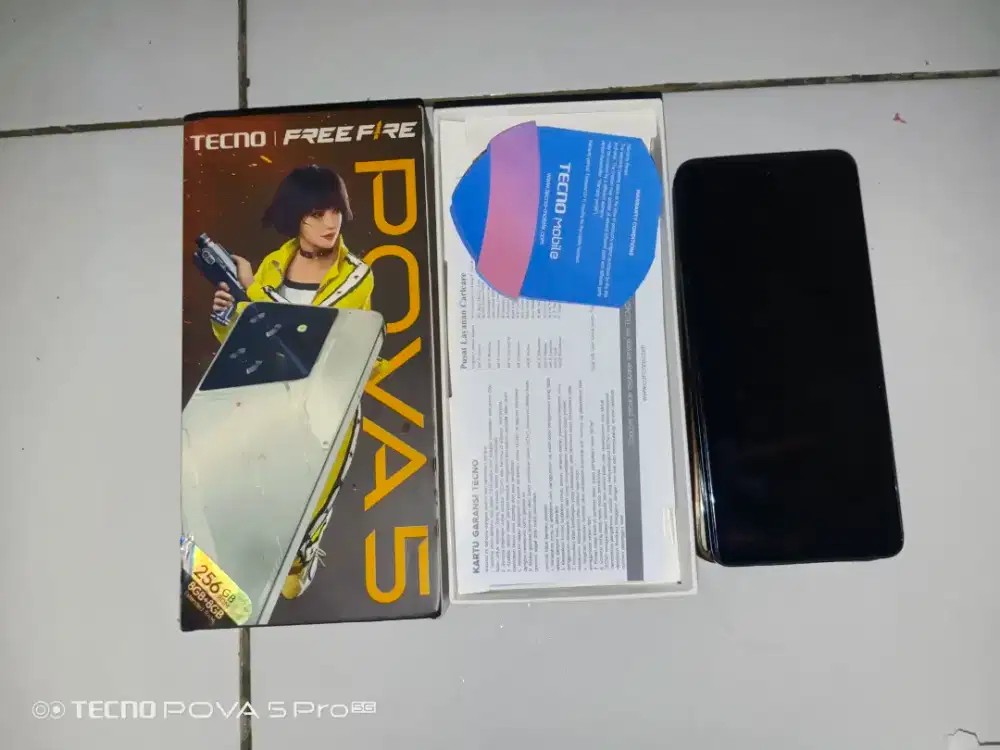 Tecno pova 5    kelengkapan hp dus