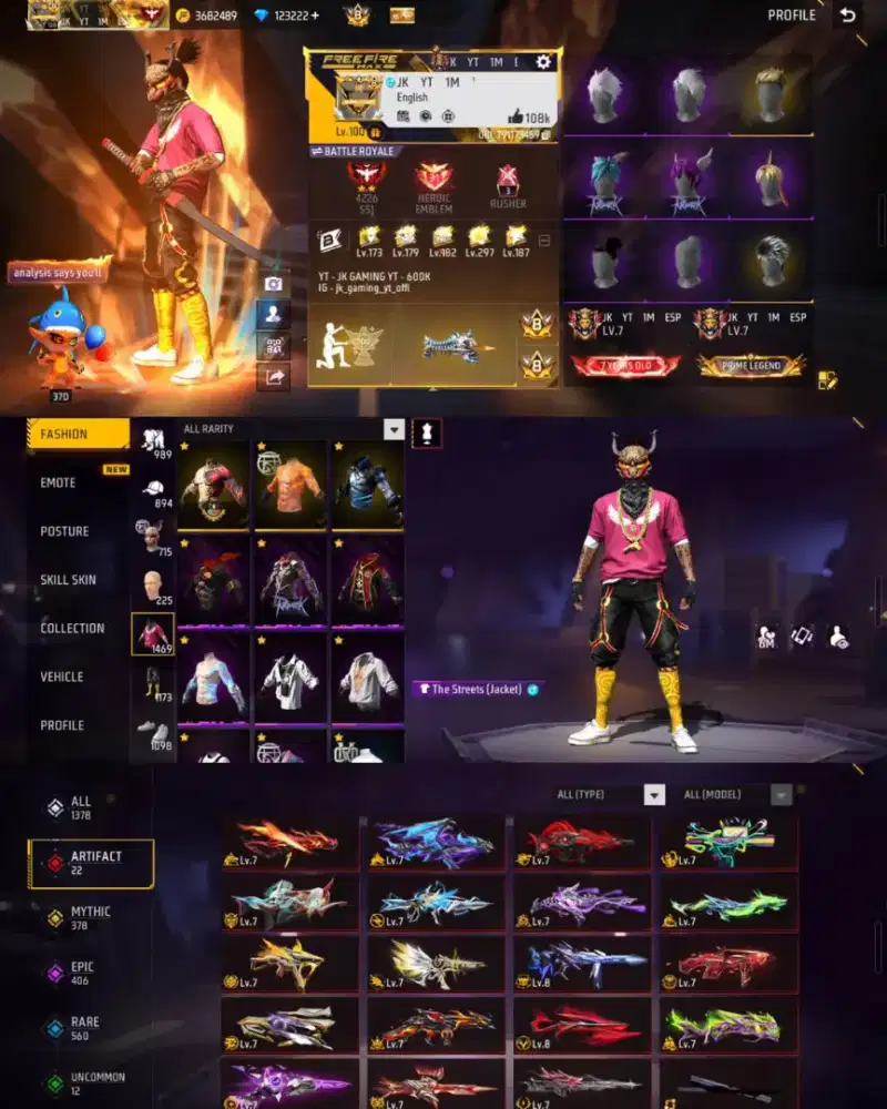 akun free fire Sultan gg kc pull max idaman banget