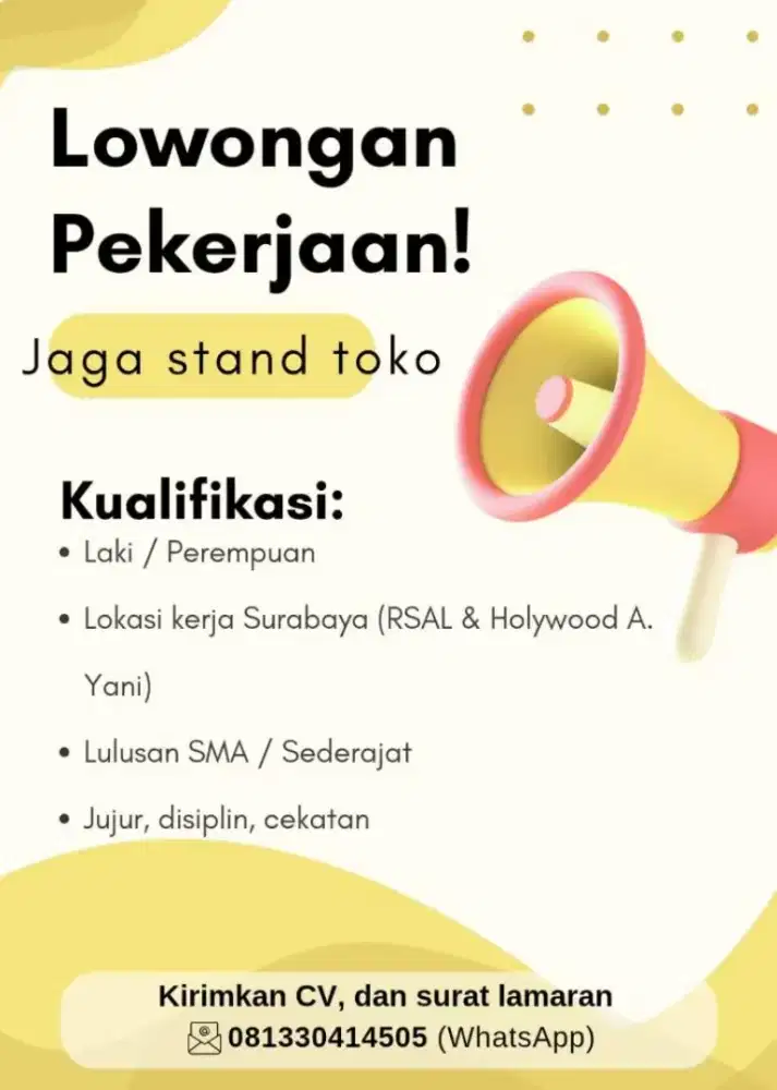 Di cari segera jaga stand both makanan di hollywod magerjo