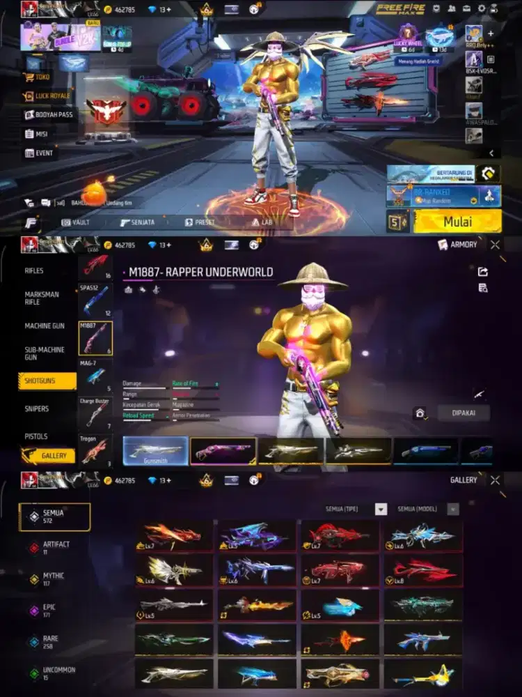 jual akun free fire Ready harga terjangkau murah  amanah & tepercaya