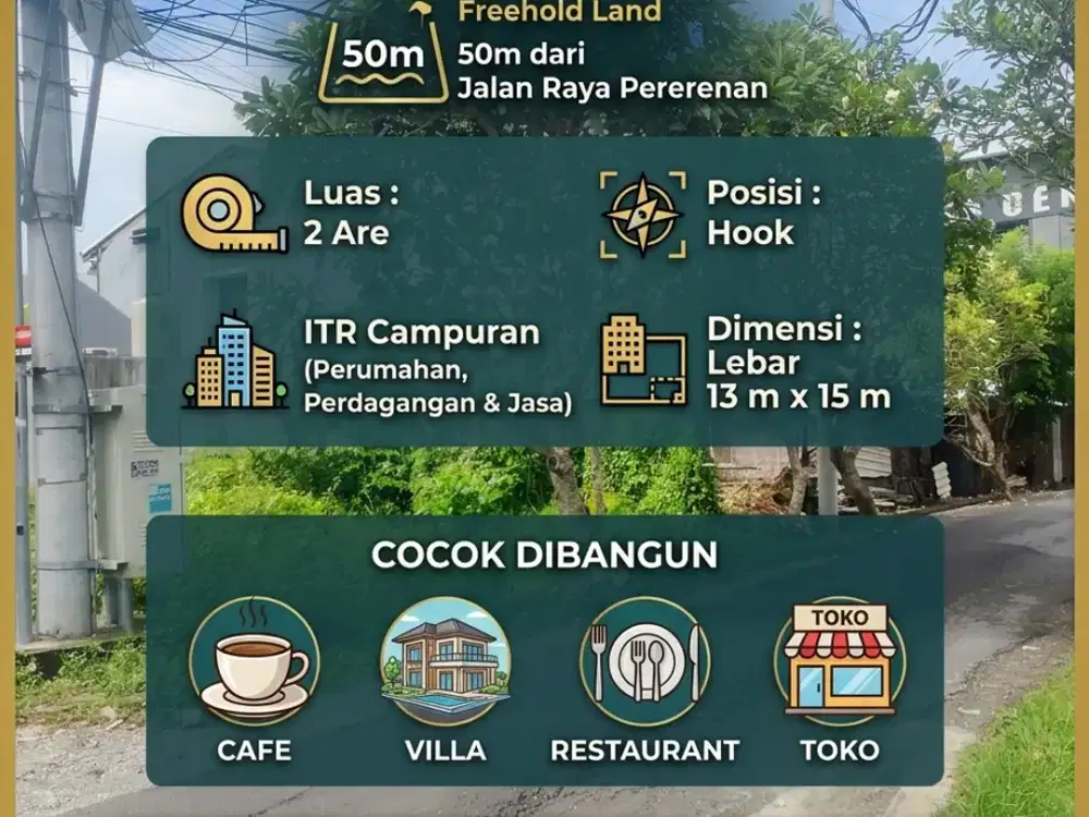 TANAH HOOK STRATEGIS 2 ARE DI PERERENAN CANGGU BALI