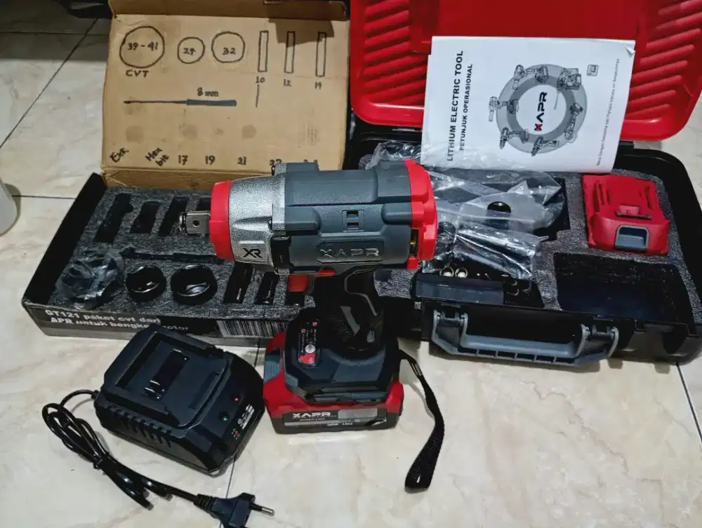 Impact Wrench APR AP 101+ dan Set Kunci + Fast Charger
