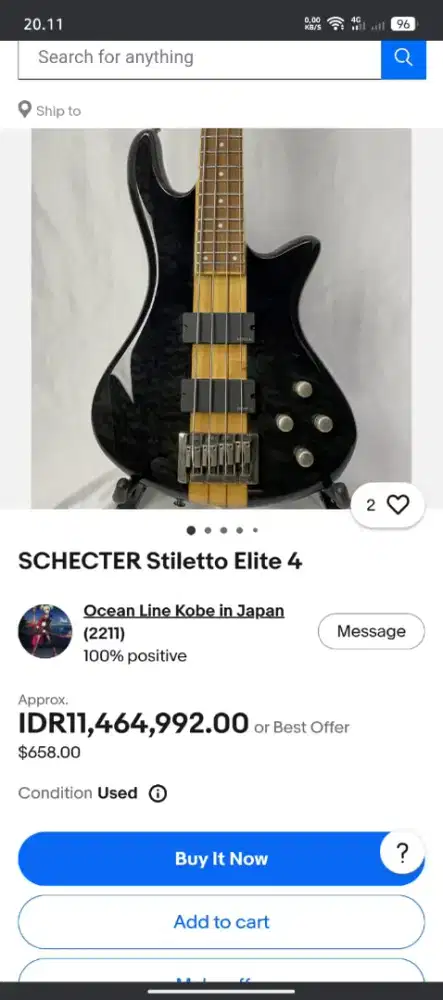 Bass vintage seri tinggi schecter dan vintage EKO jazz bass Italia