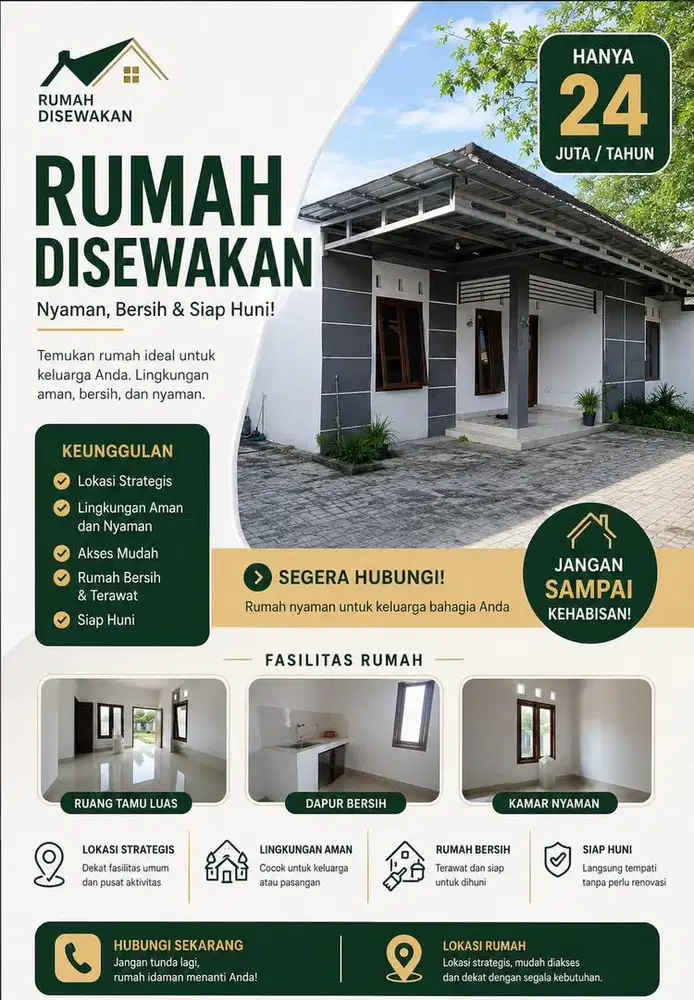 Disewakan/Kontrakan Rumah Tinggal di Baleayu Karangmojo