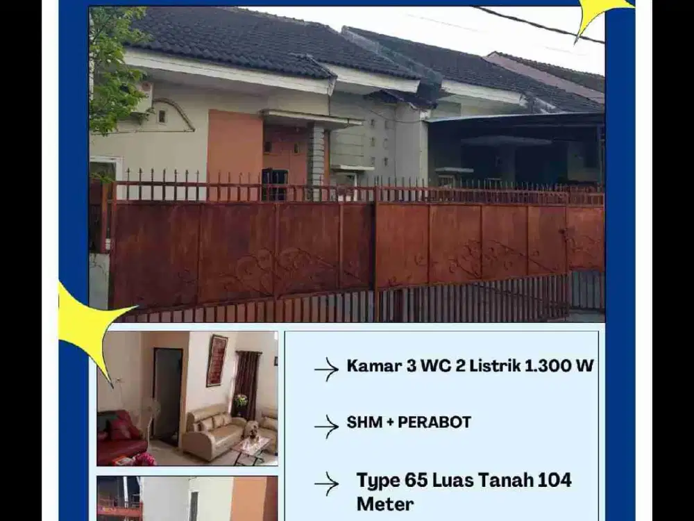 Perumahan Mutiara Timur 3. Gowa
Jl. Syekh Yusuf
Jumlah kamar : 3
Jumlah WC = 2
Brp lantai : 1
Ukuran tanah: 104
Ukuran bangunan
Listrik : 1.200
Status SHM/HGB : SHM
 Dijual bersama Prabot
Rp. 650 JT Negi