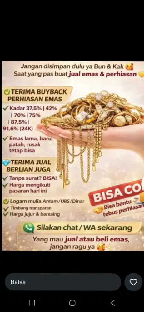 Terima jual emas bisa cod di tempat