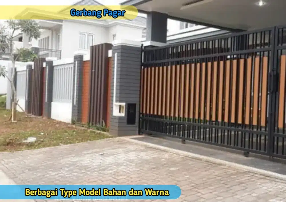 Pasang Gerbang Pintu Pagar Area Kawasan Industri Rumah Kantor Pabrik