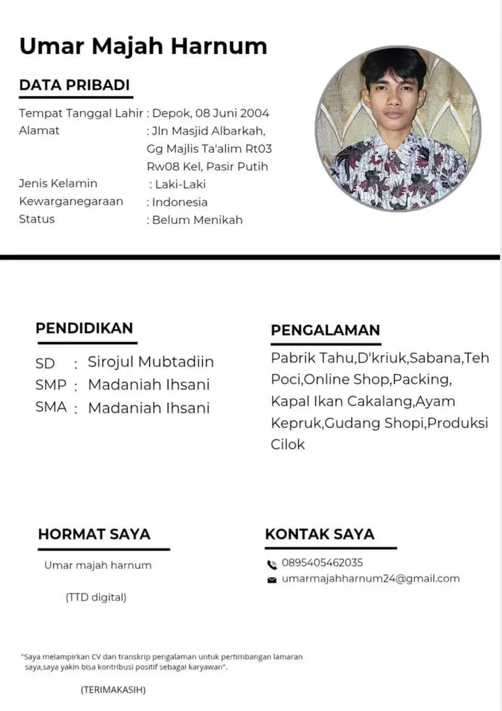Bismilallah dapet perkerjaan