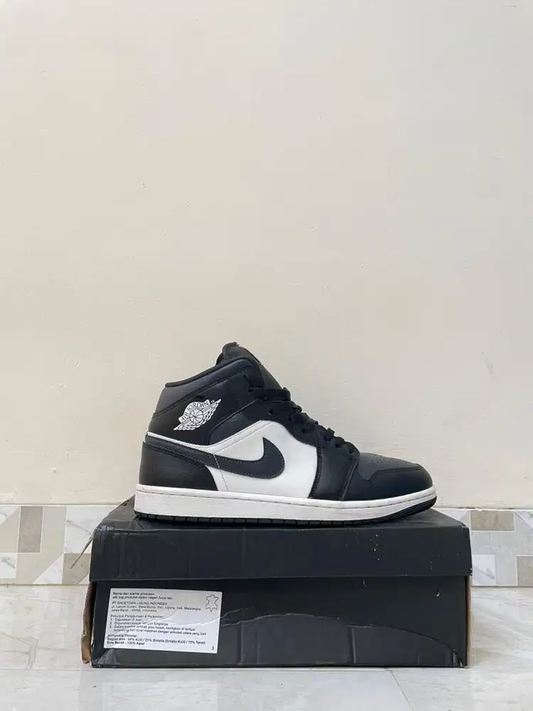 Air Jordan 1 Mid Black Off Noir (Size 45) Original 100%