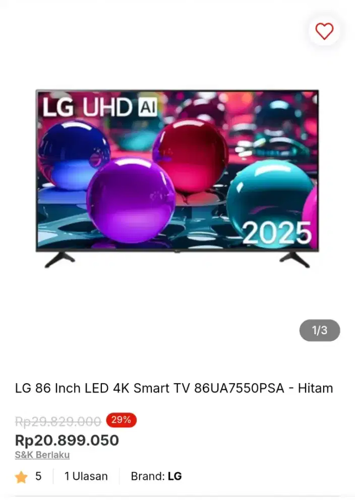 LG 86 Inch LED 4K Smart TV