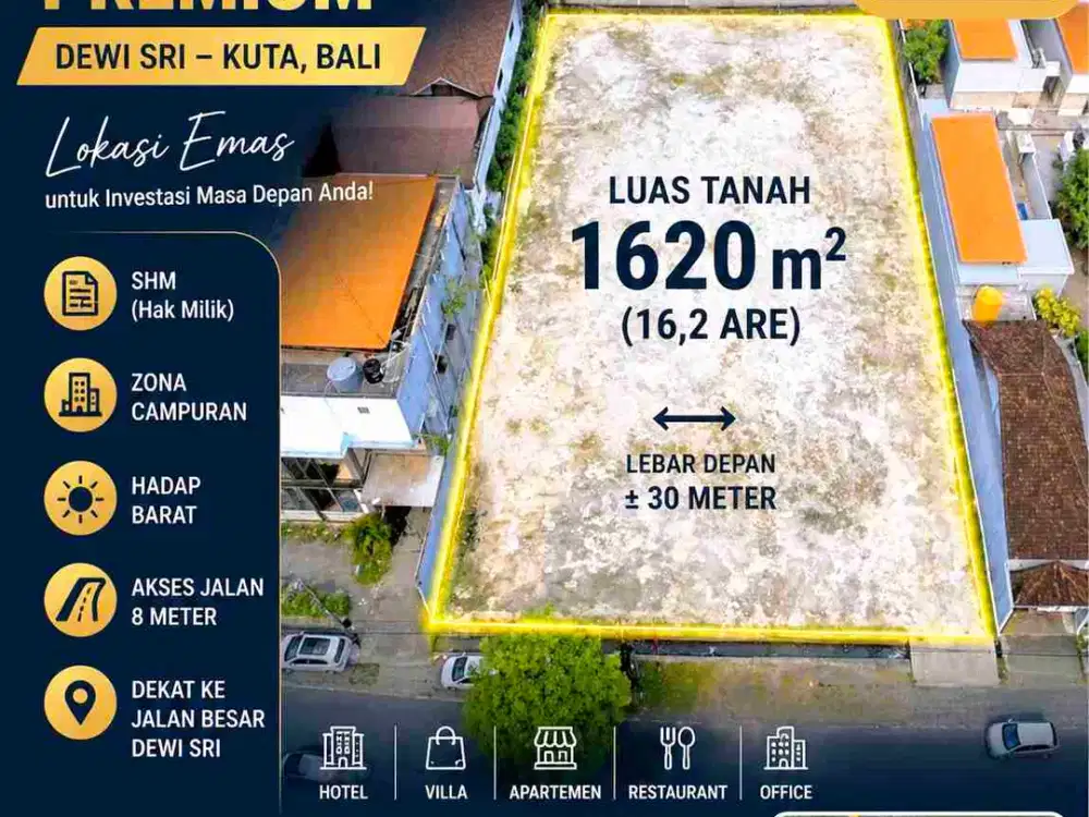 DIJUAL LAHAN STRATEGIS PREMIUM – DEWI SRI, KUTA BALI