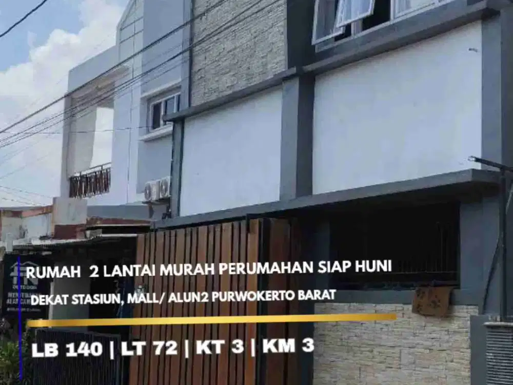 Rumah 2 Lantai Full Furnish Murah Purwokerto Barat Dekat Stasiun, Mall, Alun-alun