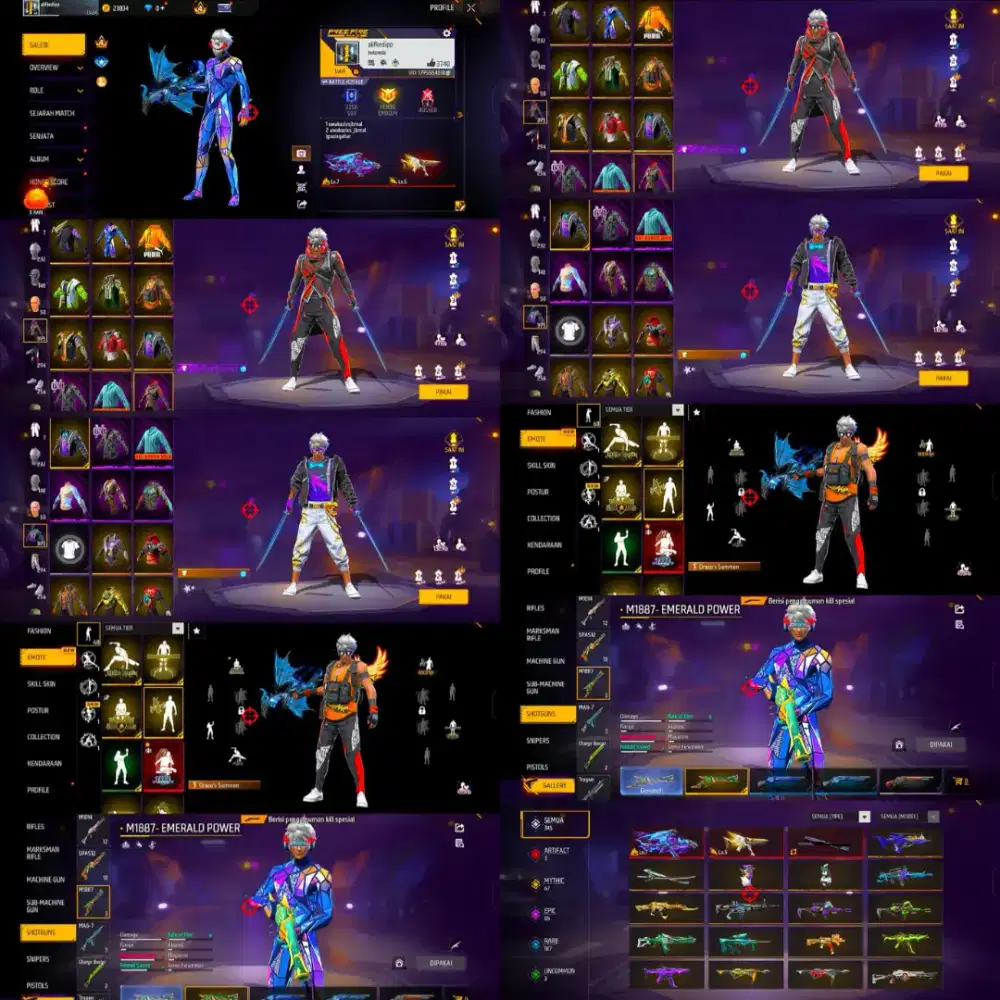 jual akun ff spek ber sg mulai dari sg Terompet