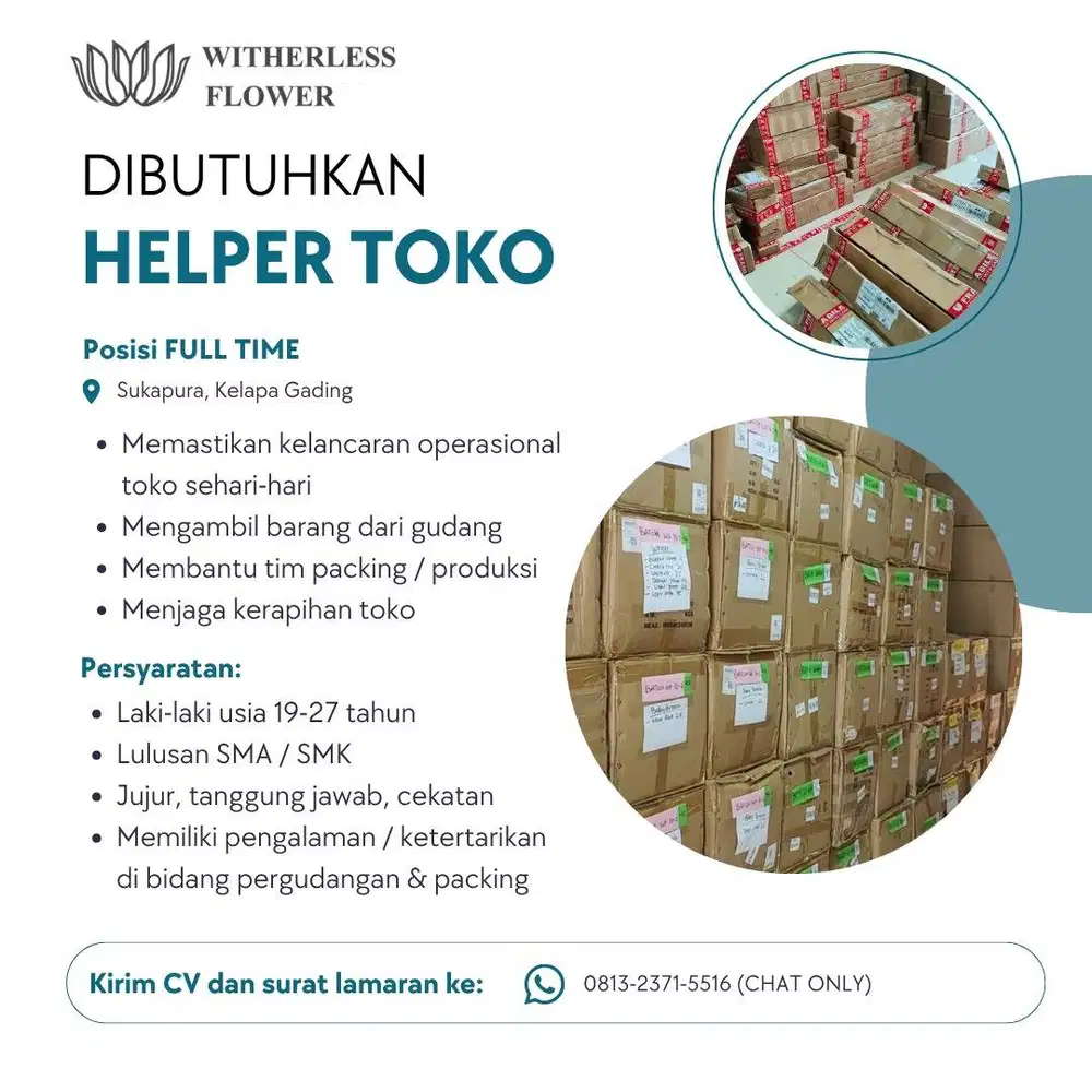 Lowongan kerja Helper Toko