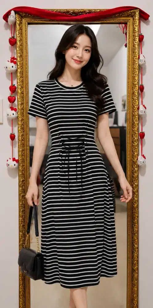 Dress stripe black white