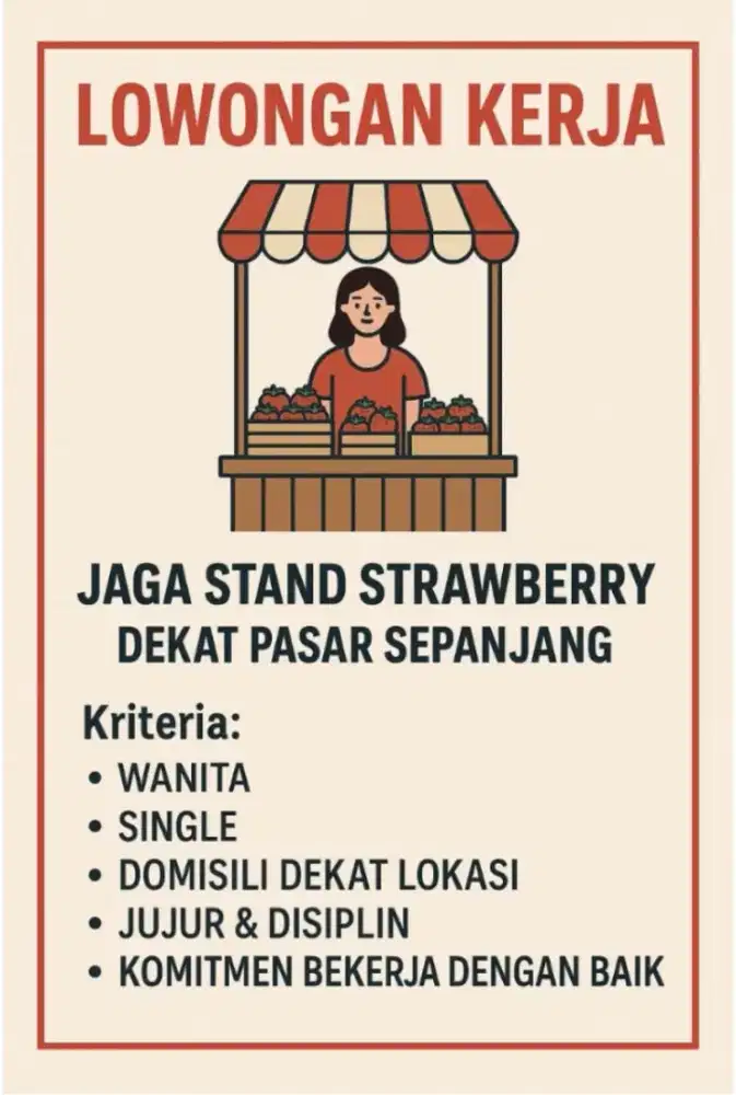Jaga Stand Crew Outlet Stroberi