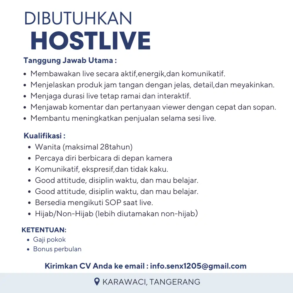 DIBUTUHKAN SEGERA