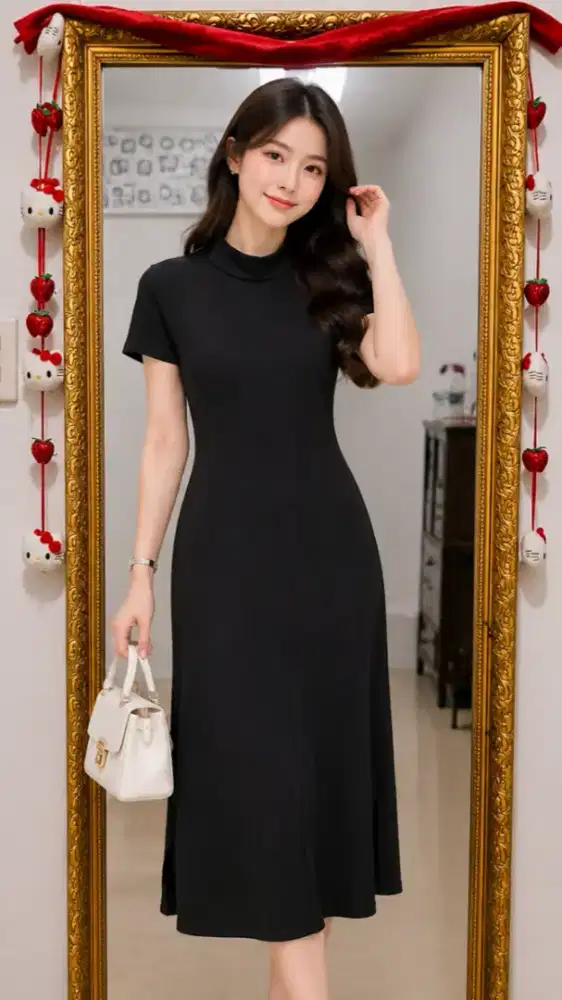 Gaun hitam elegan