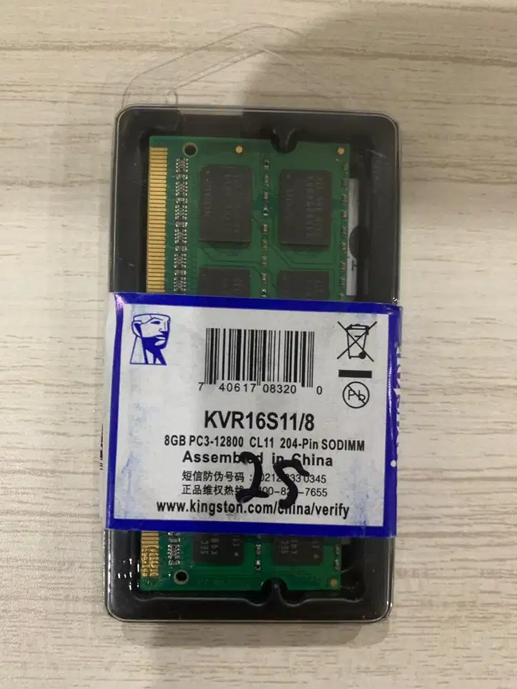 RAM KINGSTON DDR3 8GB 1600MHZ PC 12800 1.5v CL11