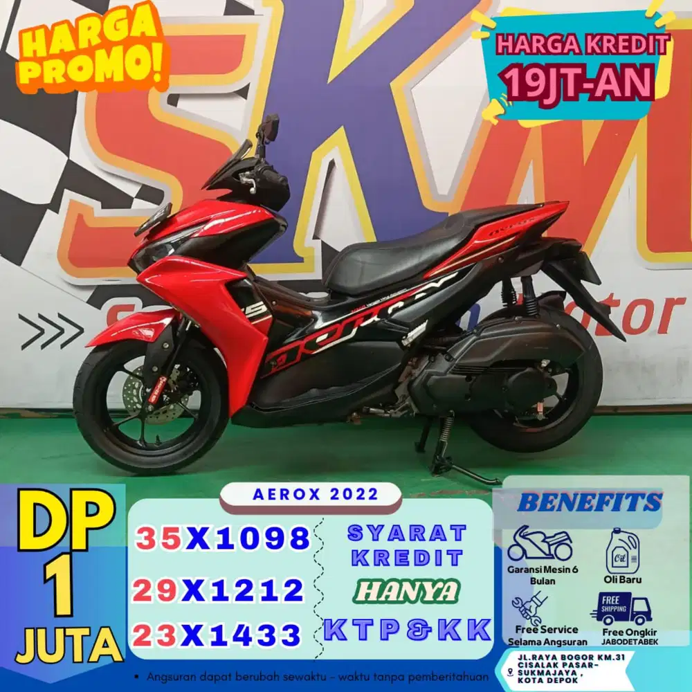 ( aerox tahun 2022 DP:1juta proses 1hari bawa pulang motor cash credit