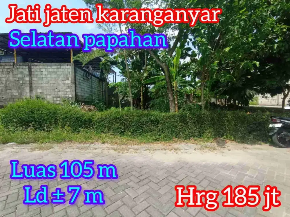 Dijual pekarangan selatan papahan karanganyar