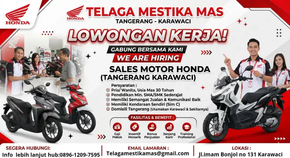 Lowongan seles motor Honda Tangerang Karawaci