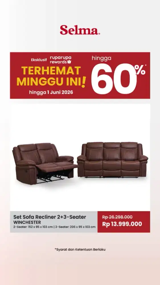 Sofa Recliner 3+2 Siter Winchester