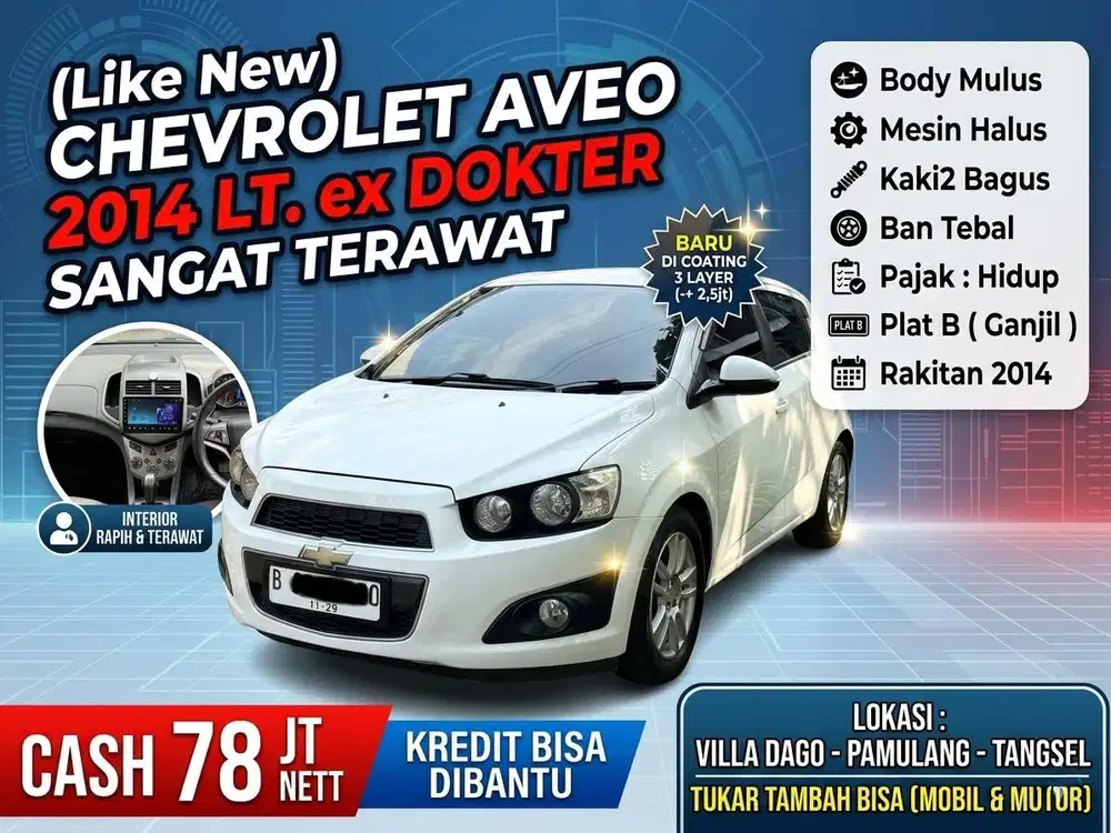 (Like New) Chevrolet Aveo 2014 LT AT. ex Dokter Sangat Terawat