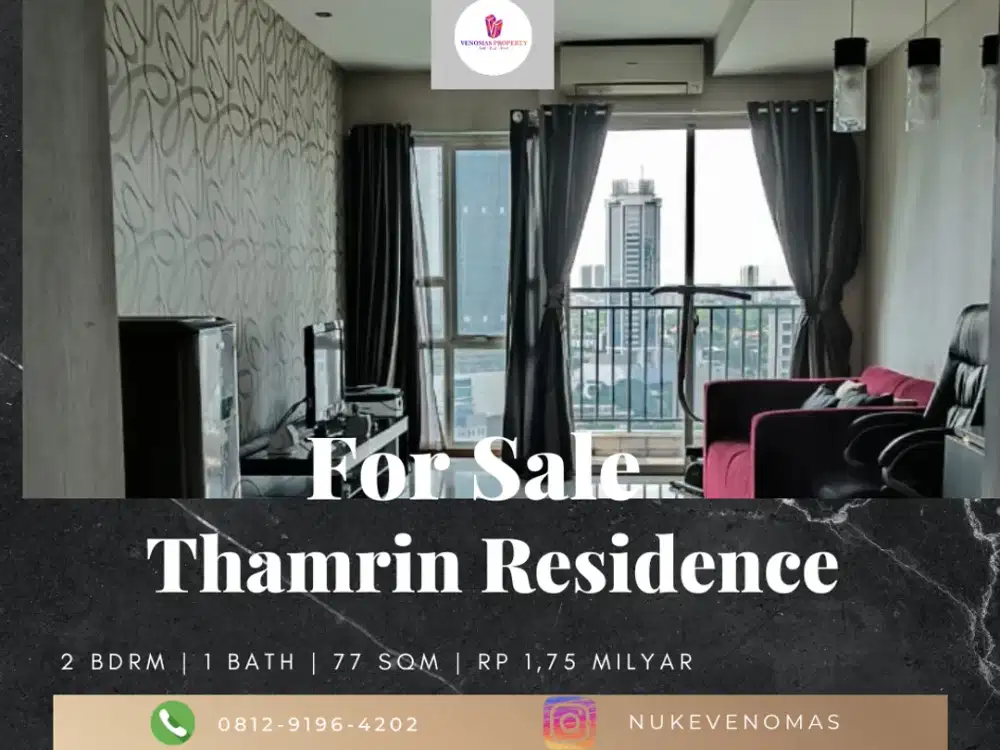 Dijual Apartement Thamrin Residence 2BR Full Furnished View Timur